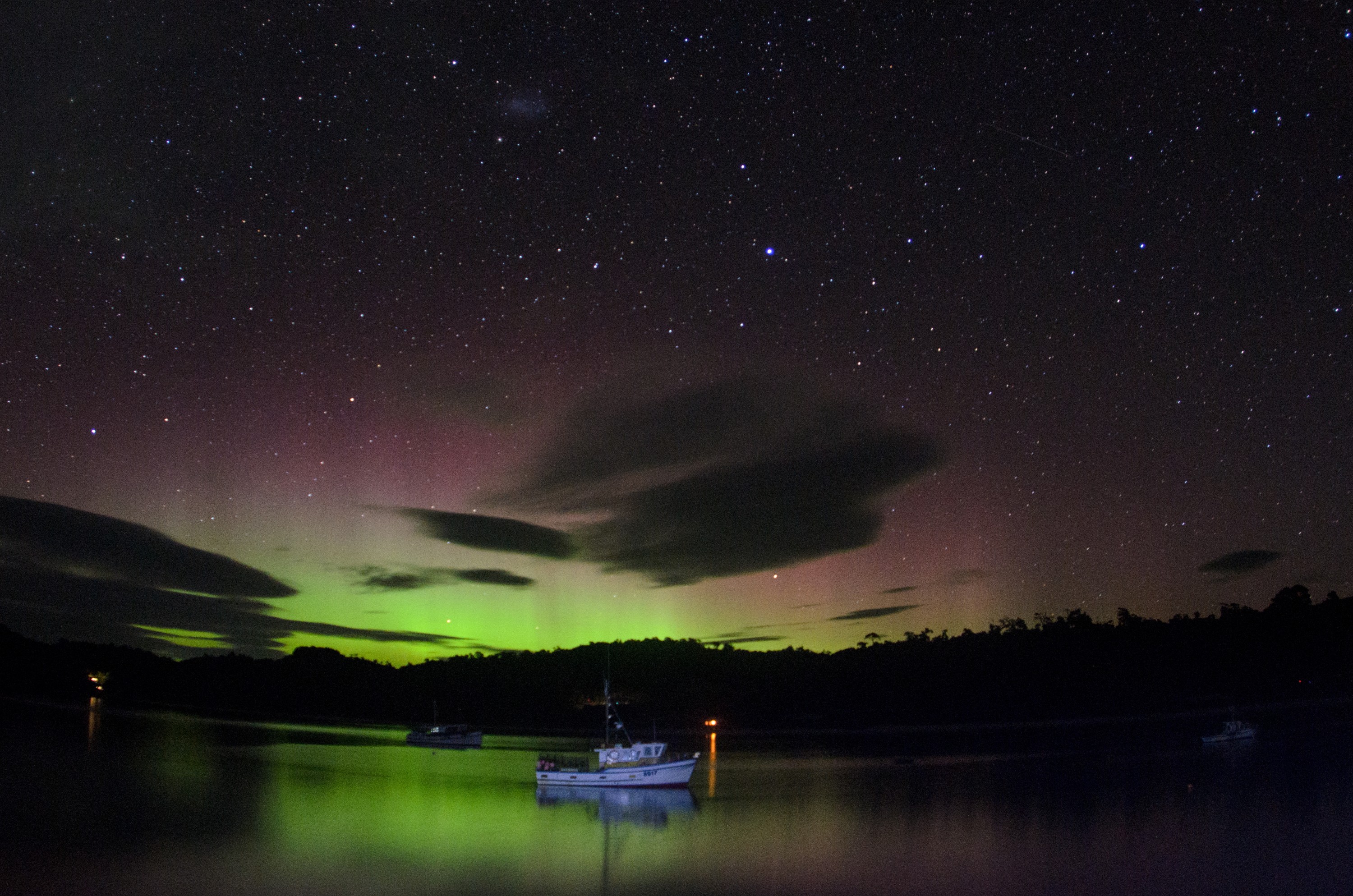 DSC_2325 – Adventure, Bay, Crispin, Halfmoon, Island, March 2017, National Park, New, New Zealand, Rakiura, South, Stewart, Zealand, aurora australis, half moon, lights, southern, southern lights